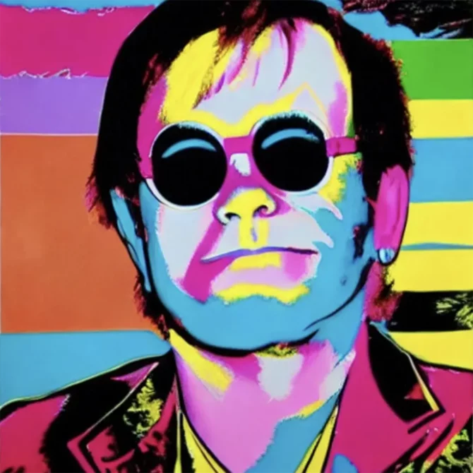 Elton John in the style of Andy Warhol     11